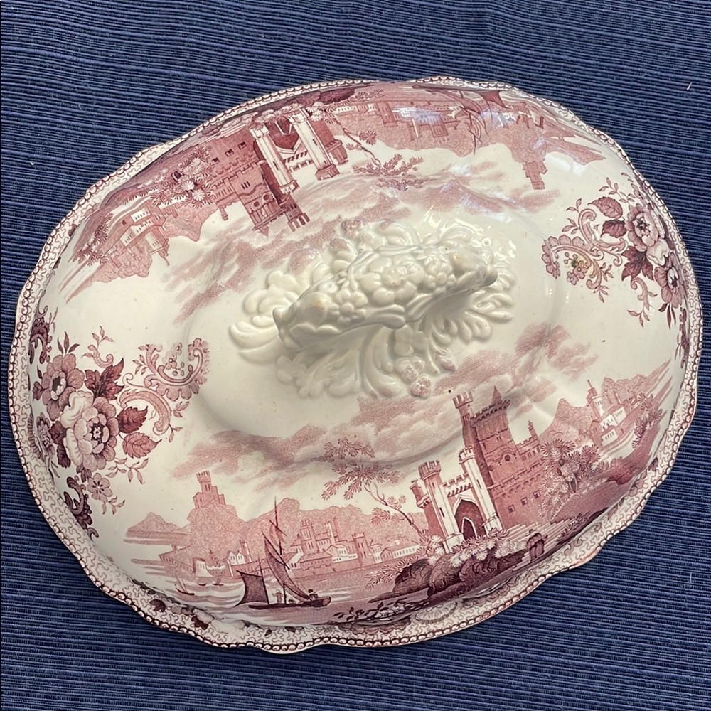 Vintage Oval Ceramic Serving Dish LID ONLY